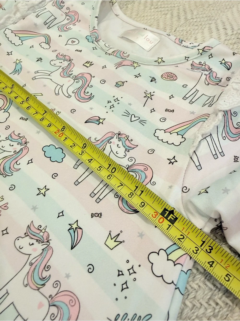 Cecil & Lou Pastel Unicorn Rainbow Knit Long Sleeve Dress - Size 5